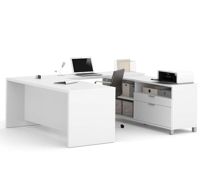 Bestar - Pro-Linea 72W U-Shaped Executive Desk in White - 120861-17 veiw 1