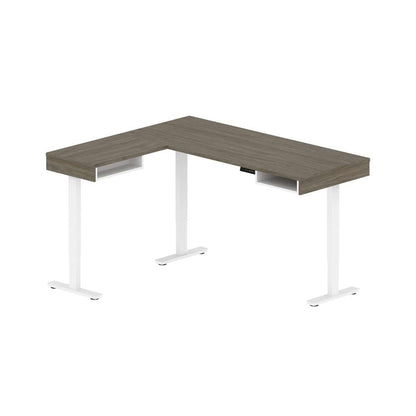 Bestar - Pro-Vega 72W L-Shaped Standing Desk in Walnut Grey & White - 130420-000035 veiw 1