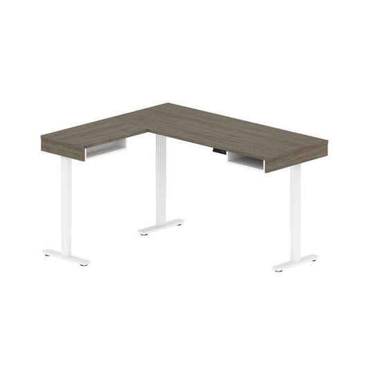 Bestar - Pro-Vega 72W L-Shaped Standing Desk in Walnut Grey & White - 130420-000035 veiw 1