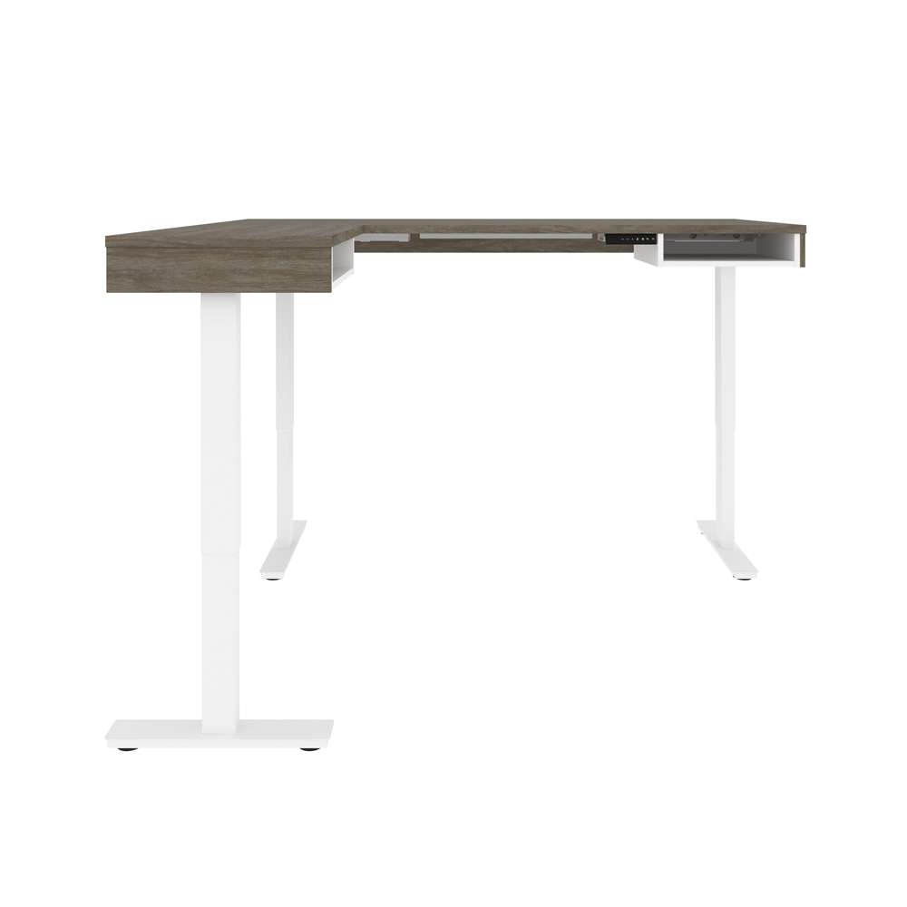 Bestar - Pro-Vega 72W L-Shaped Standing Desk in Walnut Grey & White - 130420-000035 veiw 4