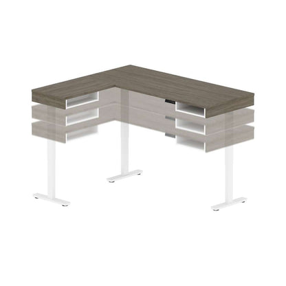 Bestar - Pro-Vega 72W L-Shaped Standing Desk in Walnut Grey & White - 130420-000035 veiw 8