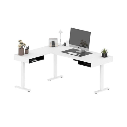 Bestar - Pro-Vega 72W L-Shaped Standing Desk in White & Black - 130420-000017 veiw 3