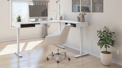Bestar - Pro-Vega 72W L-Shaped Standing Desk in White & Black - 130420-000017 veiw 8