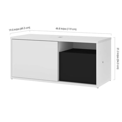 Bestar - Pro-Vega 81W L-Shaped Standing Desk with Credenza in White & Black - 130850-000017 veiw 8