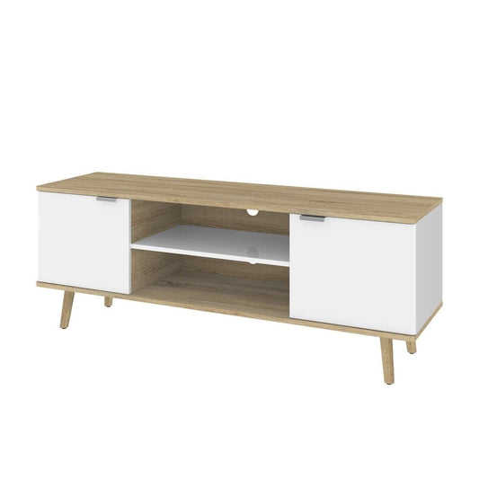 Bestar - Procyon 56W Tv Stand For 55 Inch Tv in Modern Oak &Amp; Uv White - 121200-000125 veiw 1