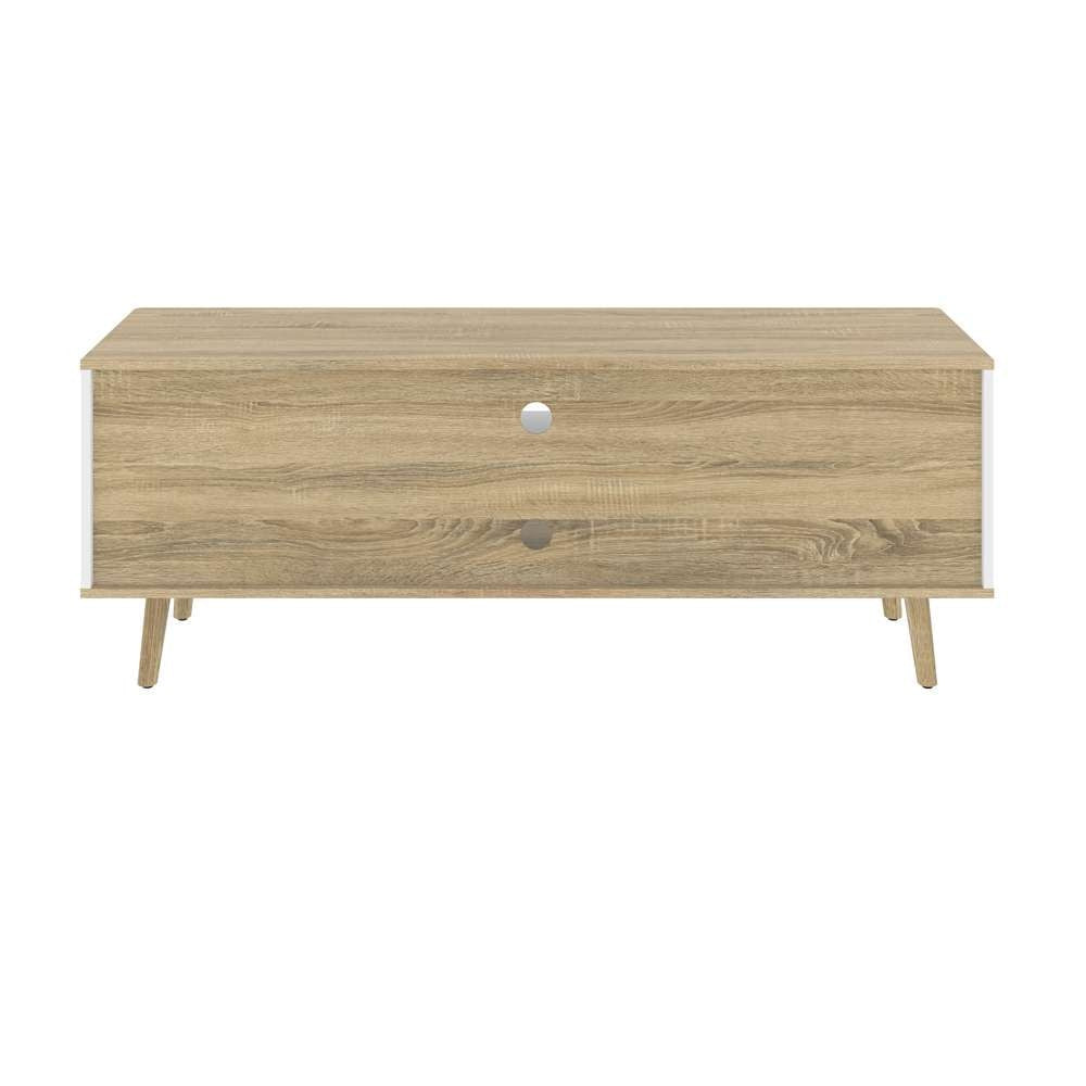 Bestar - Procyon 56W Tv Stand For 55 Inch Tv in Modern Oak &Amp; Uv White - 121200-000125 veiw 4