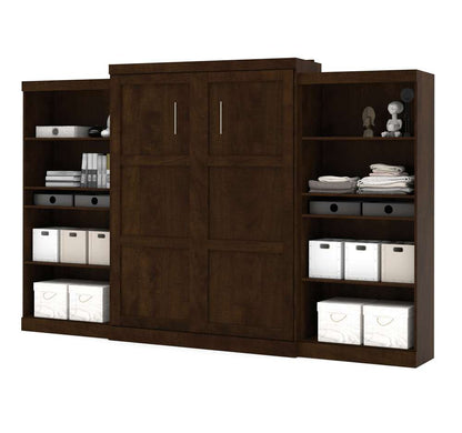 Bestar - Pur 136W Queen Murphy Bed with 2 Storage Units (137W) in Chocolate - 26885-69 veiw 1
