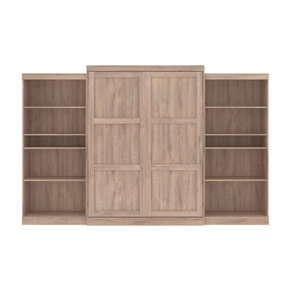 Bestar - Pur 136W Queen Murphy Bed with 2 Storage Units (137W) in Rustic Brown - 26885-000009 veiw 3