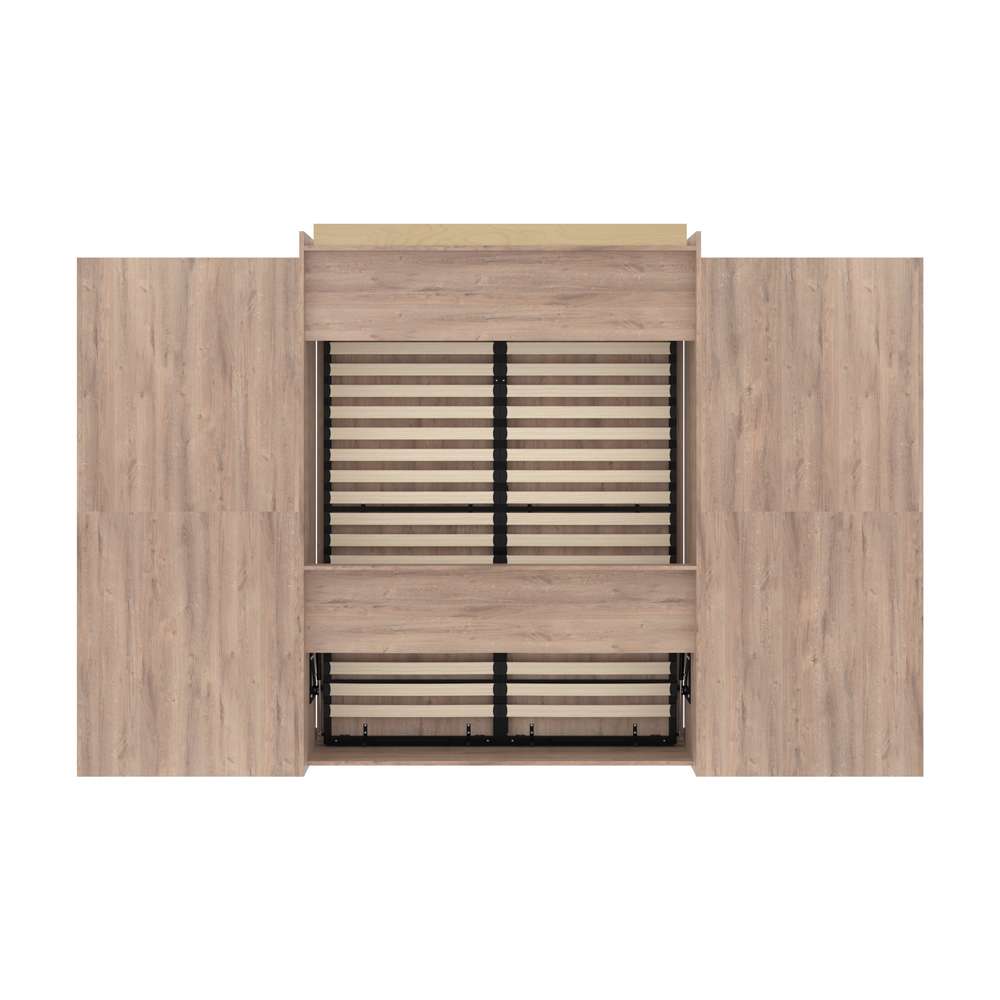 Bestar - Pur 136W Queen Murphy Bed with 2 Storage Units (137W) in Rustic Brown - 26885-000009 veiw 5