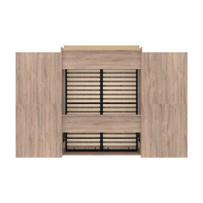 Bestar - Pur 136W Queen Murphy Bed with 2 Storage Units (137W) in Rustic Brown - 26885-000009 veiw 5