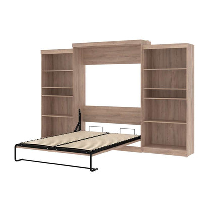 Bestar - Pur 136W Queen Murphy Bed with 2 Storage Units (137W) in Rustic Brown - 26885-000009 veiw 7