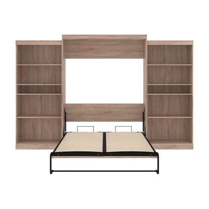 Bestar - Pur 136W Queen Murphy Bed with 2 Storage Units (137W) in Rustic Brown - 26885-000009 veiw 9