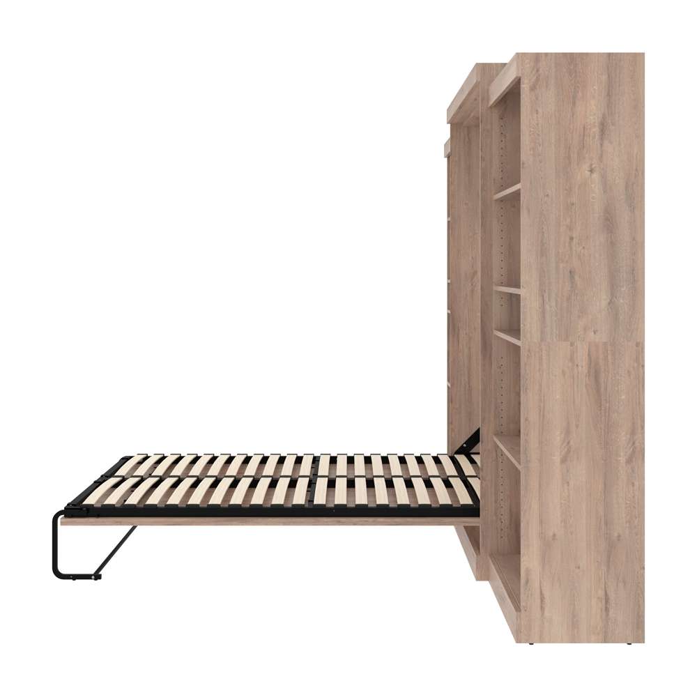 Bestar - Pur 136W Queen Murphy Bed with 2 Storage Units (137W) in Rustic Brown - 26885-000009 veiw 10