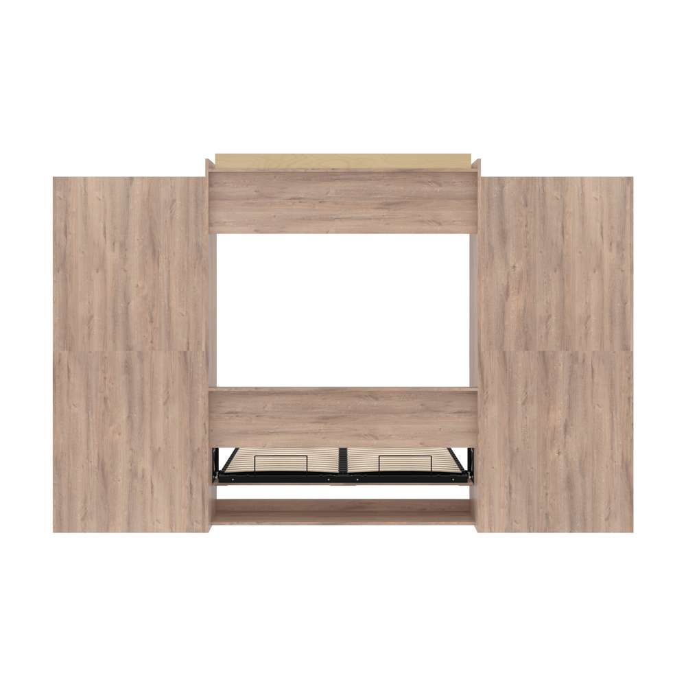 Bestar - Pur 136W Queen Murphy Bed with 2 Storage Units (137W) in Rustic Brown - 26885-000009 veiw 11