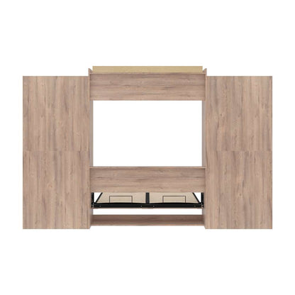 Bestar - Pur 136W Queen Murphy Bed with 2 Storage Units (137W) in Rustic Brown - 26885-000009 veiw 11