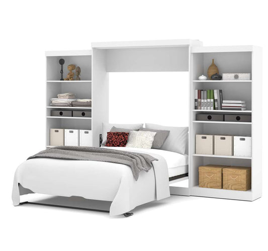 Bestar - Pur 136W Queen Murphy Bed with 2 Storage Units (137W) in White - 26885-17 veiw 2