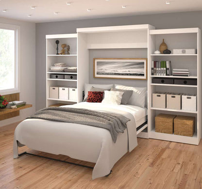 Bestar - Pur 136W Queen Murphy Bed with 2 Storage Units (137W) in White - 26885-17 veiw 3