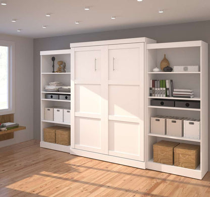 Bestar - Pur 136W Queen Murphy Bed with 2 Storage Units (137W) in White - 26885-17 veiw 4