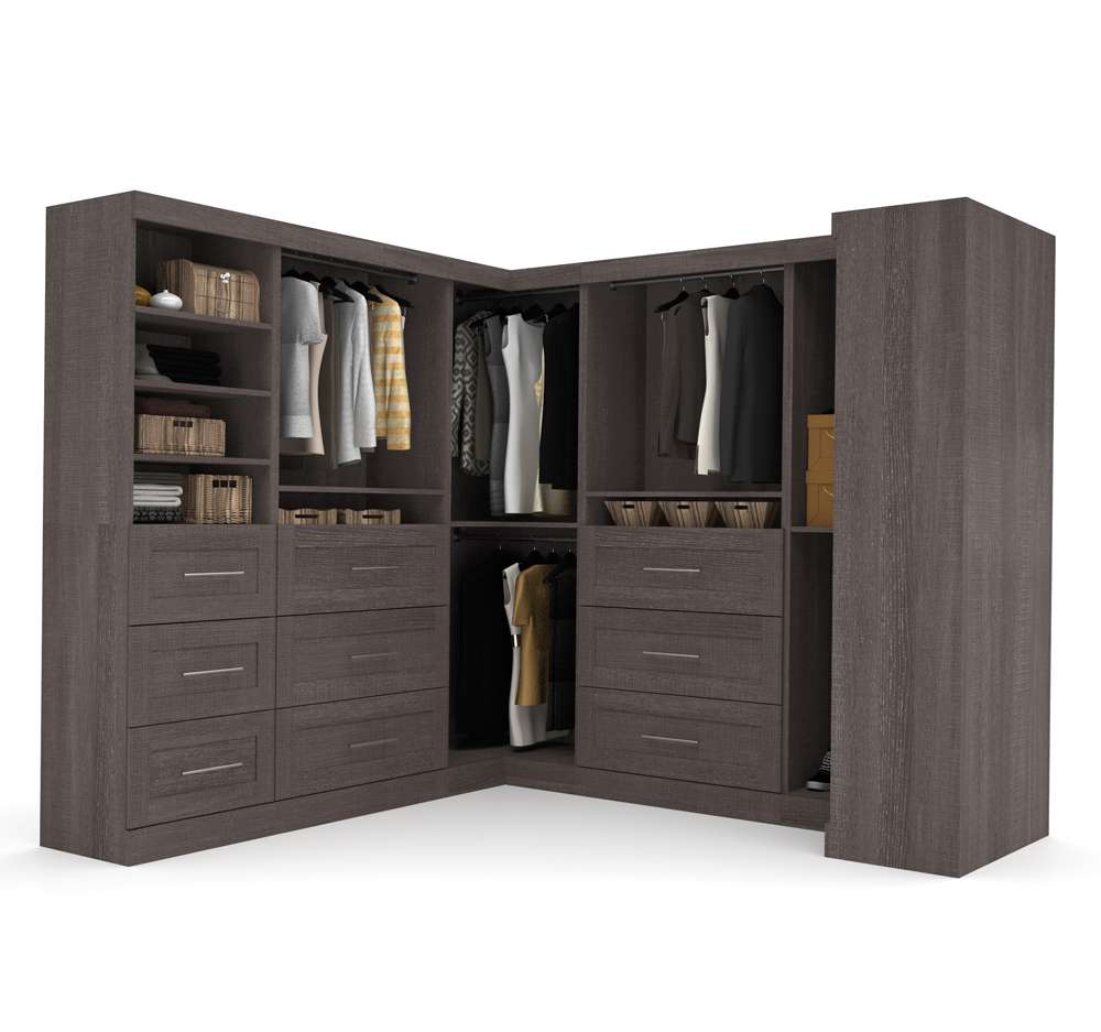 Bestar - Pur 161W Walk-In Closet Organizer Set in Bark Grey - 26858-47 veiw 3