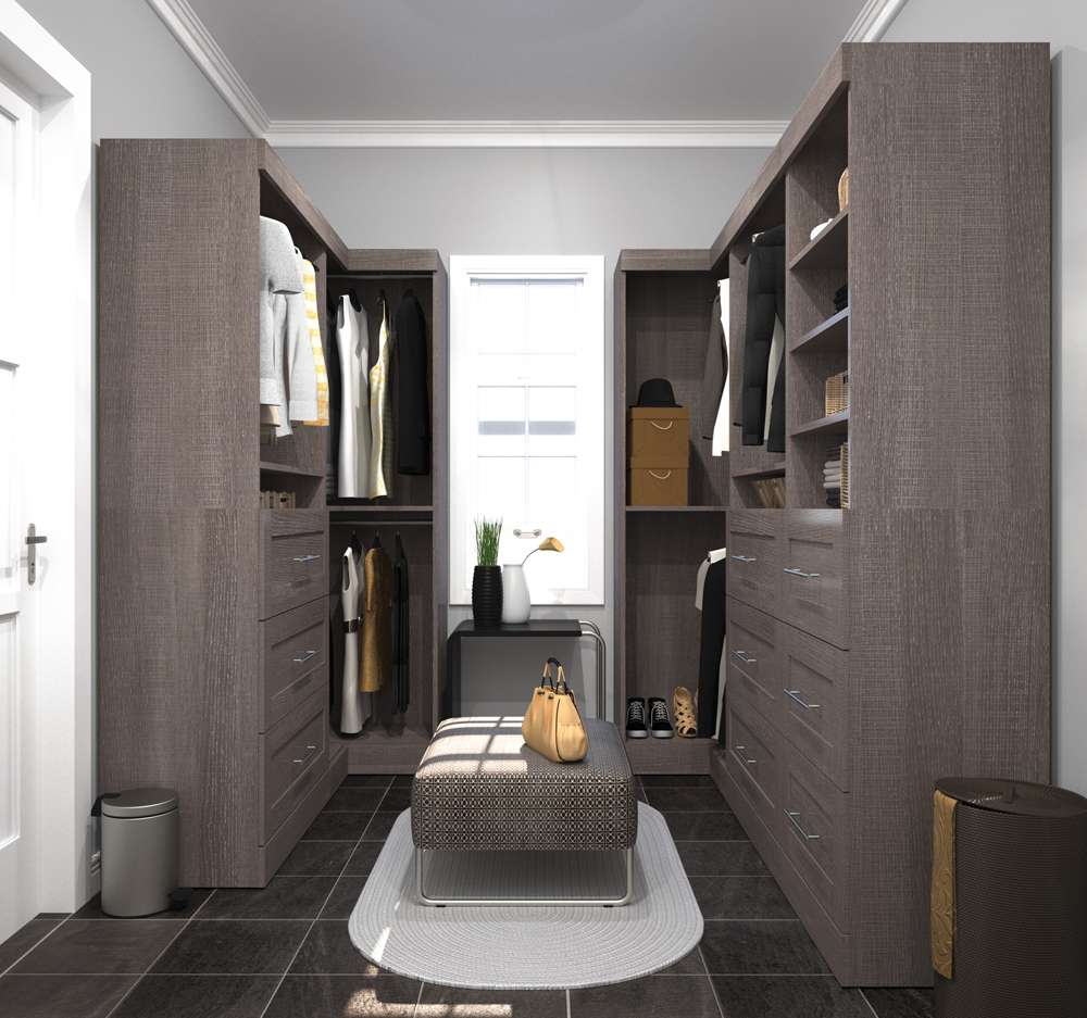 Bestar - Pur 161W Walk-In Closet Organizer Set in Bark Grey - 26858-47 veiw 4