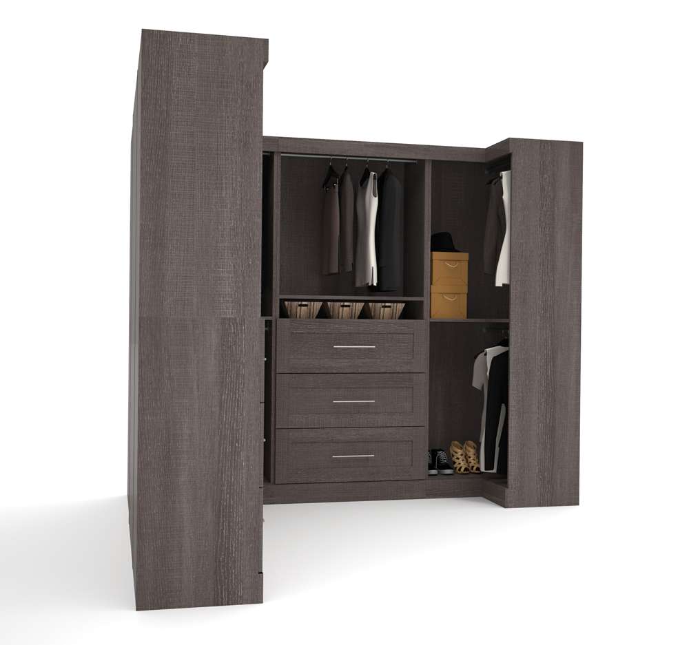 Bestar - Pur 161W Walk-In Closet Organizer Set in Bark Grey - 26858-47 veiw 5