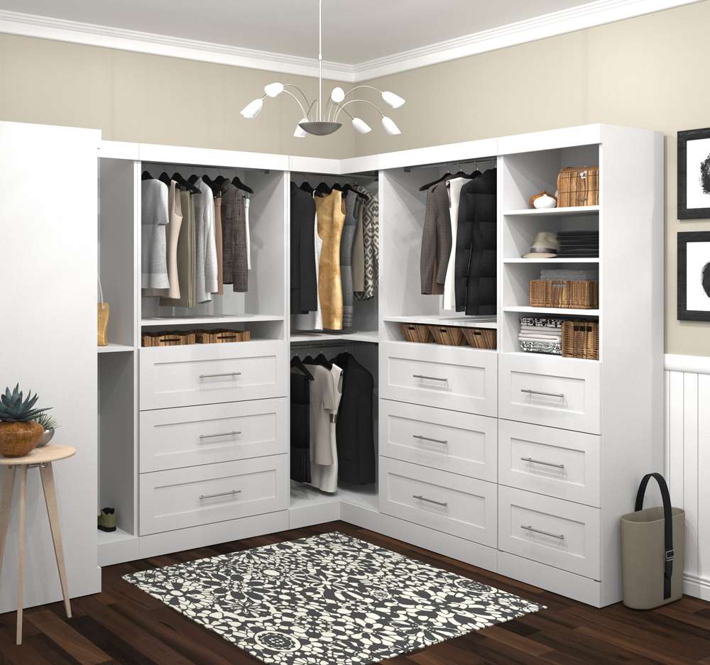 Bestar - Pur 161W Walk-In Closet Organizer Set in White - 26858-17 veiw 4