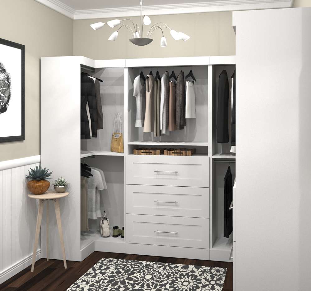 Bestar - Pur 161W Walk-In Closet Organizer Set in White - 26858-17 veiw 5