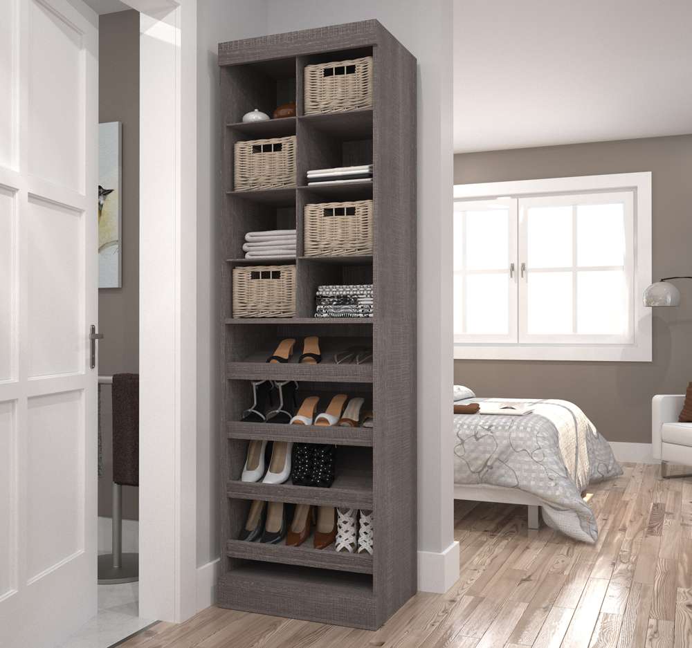 Bestar - Pur 25W Closet Organizer in Bark Grey - 26164-47 veiw 4