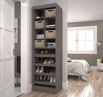 Bestar - Pur 25W Closet Organizer in Bark Grey - 26164-47 veiw 4
