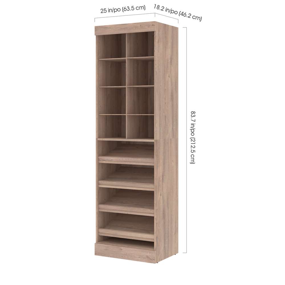 Bestar - Pur 25W Closet Organizer in Rustic Brown - 26164-000009 veiw 3