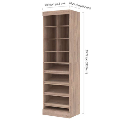 Bestar - Pur 25W Closet Organizer in Rustic Brown - 26164-000009 veiw 3