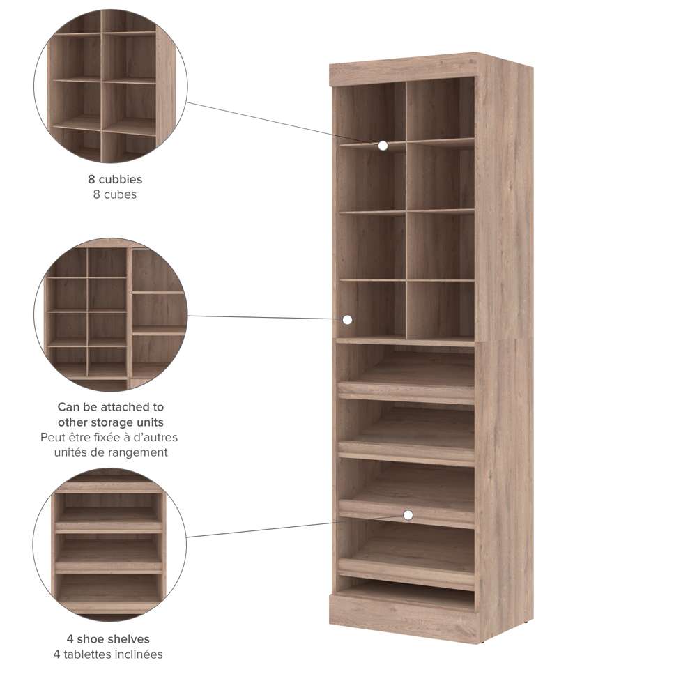 Bestar - Pur 25W Closet Organizer in Rustic Brown - 26164-000009 veiw 5