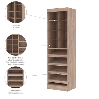 Bestar - Pur 25W Closet Organizer in Rustic Brown - 26164-000009 veiw 5