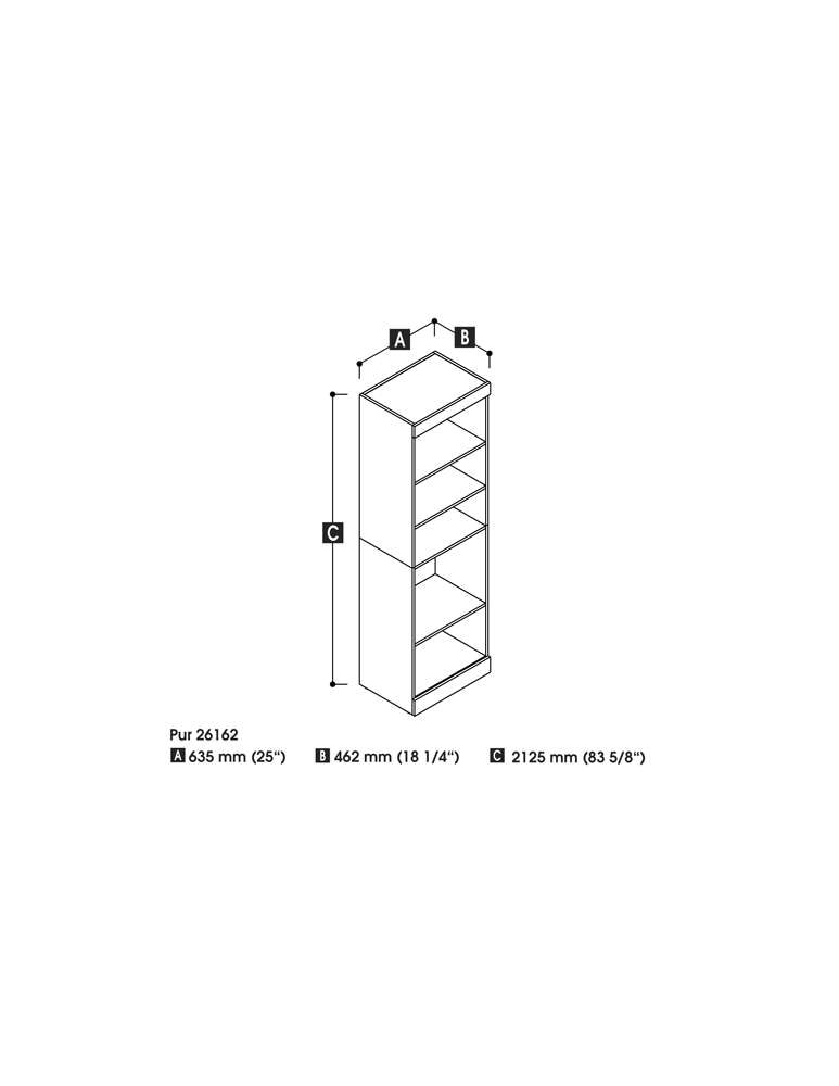Bestar - Pur 25W Shelving Unit in Chocolate - 26162-69 veiw 3