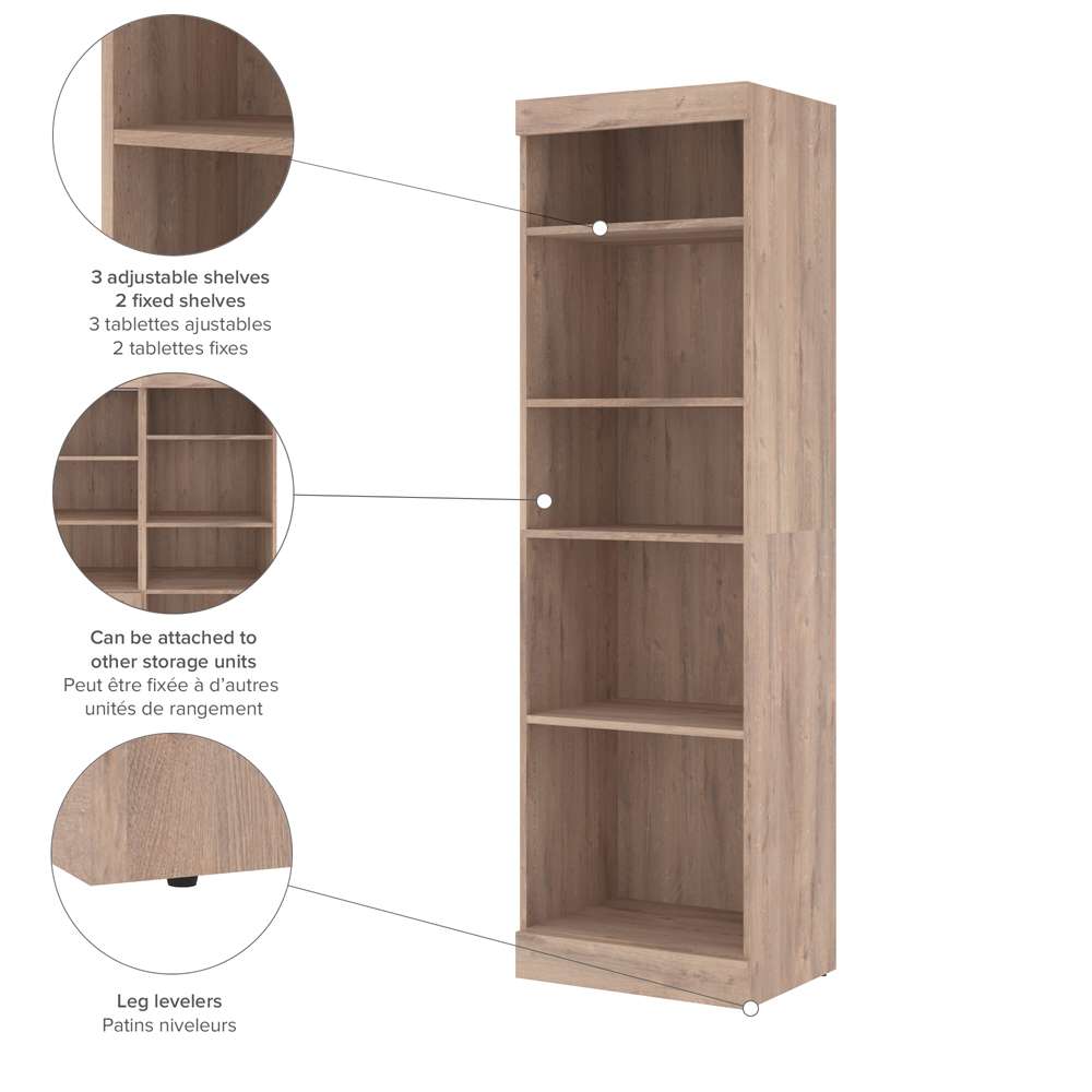 Bestar - Pur 25W Shelving Unit in Rustic Brown - 26162-000009 veiw 4