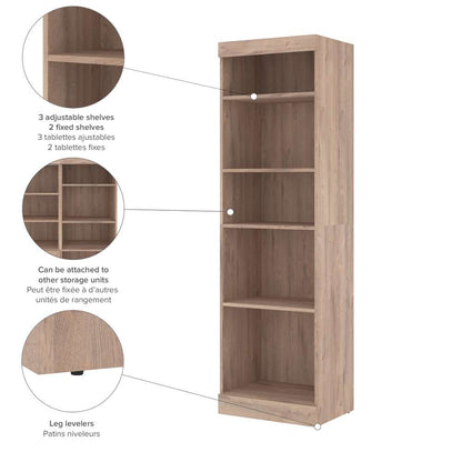 Bestar - Pur 25W Shelving Unit in Rustic Brown - 26162-000009 veiw 4