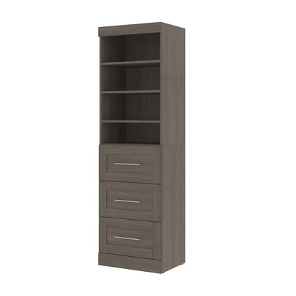 Bestar - Pur 25W Storage Unit with 3 Drawers in Bark Grey - 26871-47 veiw 1