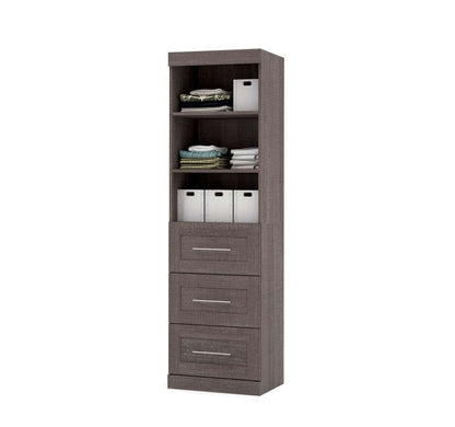 Bestar - Pur 25W Storage Unit with 3 Drawers in Bark Grey - 26871-47 veiw 3