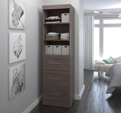Bestar - Pur 25W Storage Unit with 3 Drawers in Bark Grey - 26871-47 veiw 4