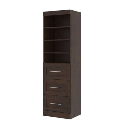 Bestar - Pur 25W Storage Unit with 3 Drawers in Chocolate - 26871-69 veiw 2