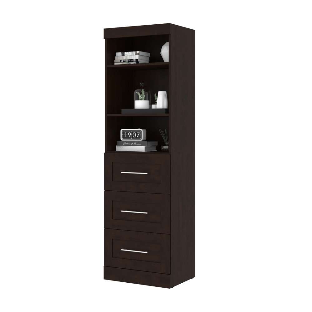 Bestar - Pur 25W Storage Unit with 3 Drawers in Chocolate - 26871-69 veiw 3