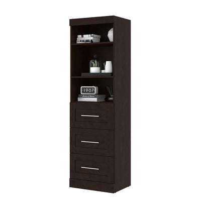Bestar - Pur 25W Storage Unit with 3 Drawers in Chocolate - 26871-69 veiw 3