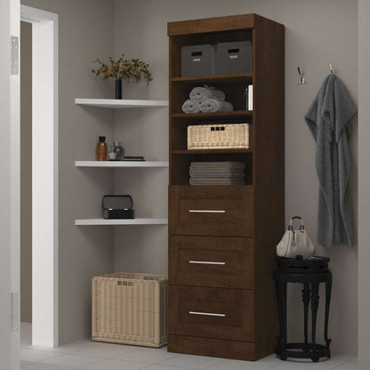 Bestar - Pur 25W Storage Unit with 3 Drawers in Chocolate - 26871-69 veiw 4