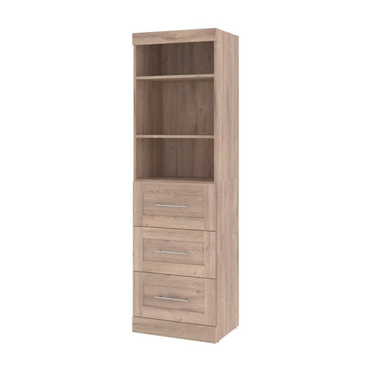 Bestar - Pur 25W Storage Unit with 3 Drawers in Rustic Brown - 26871-000009 veiw 1