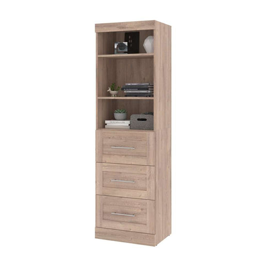 Bestar - Pur 25W Storage Unit with 3 Drawers in Rustic Brown - 26871-000009 veiw 2