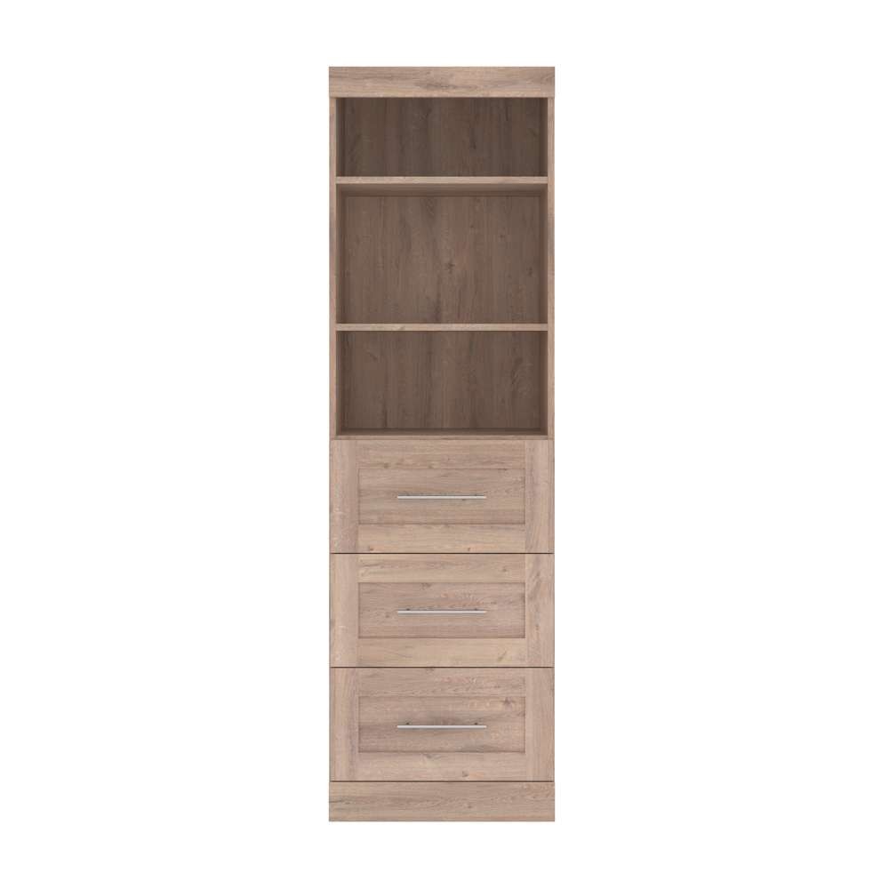 Bestar - Pur 25W Storage Unit with 3 Drawers in Rustic Brown - 26871-000009 veiw 3