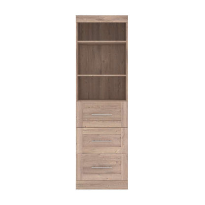 Bestar - Pur 25W Storage Unit with 3 Drawers in Rustic Brown - 26871-000009 veiw 3