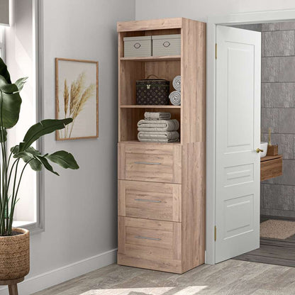 Bestar - Pur 25W Storage Unit with 3 Drawers in Rustic Brown - 26871-000009 veiw 7