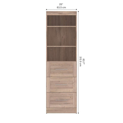 Bestar - Pur 25W Storage Unit with 3 Drawers in Rustic Brown - 26871-000009 veiw 11