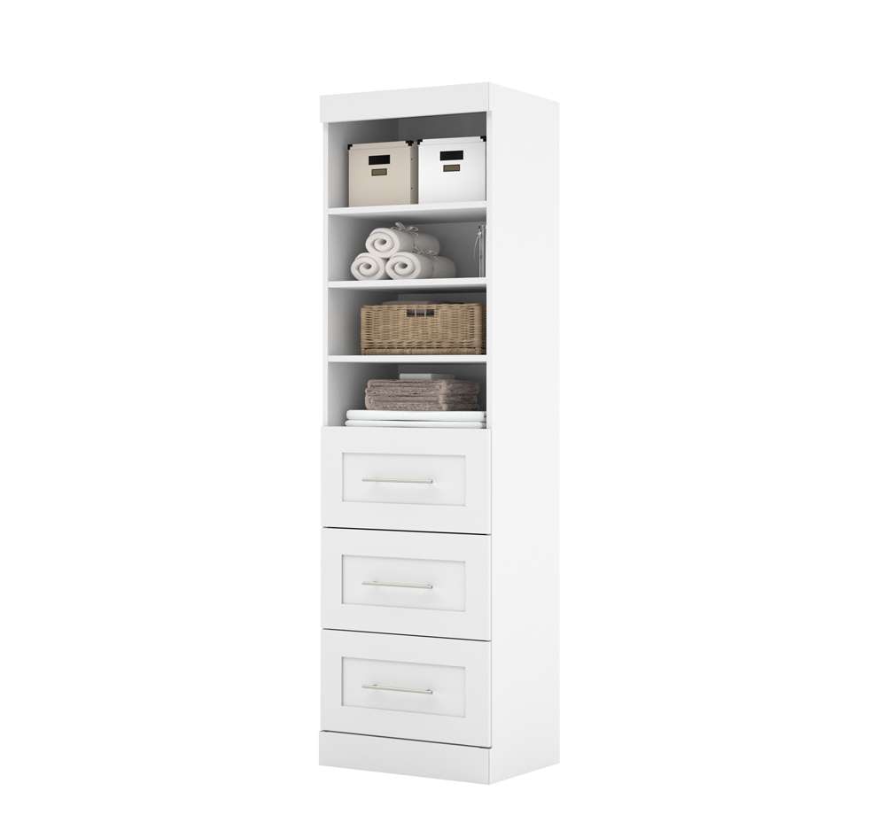 Bestar - Pur 25W Storage Unit with 3 Drawers in White - 26871-17 veiw 3
